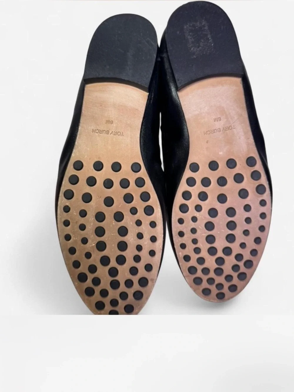 Tory Burch Black Leather Loafers with Gold Logo